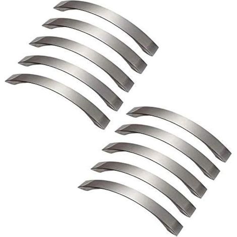 Lot de 10 poignee de meuble cuisine - chromées- Poignées de porte Nickel Brossé poignee de cuisine poignée cuisine inox entraxe 128mm (1/5)