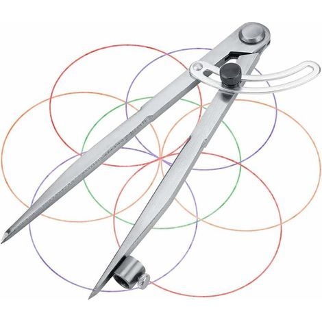 Measuring Compass, Dry Point Compass with Wing Divider - Industrial Marking Gauge, Large Professional Compass with Wing Point and Pencil Holder for Carpentry/Drawing/Work (1/5)