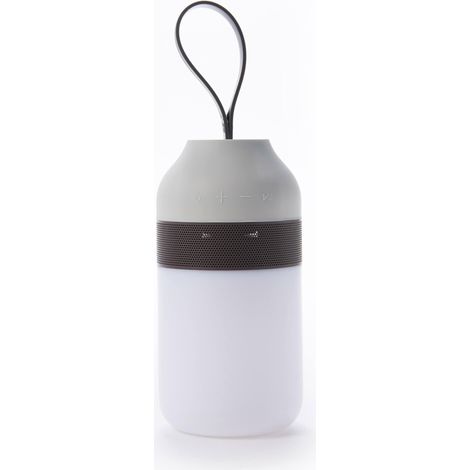 Altoparlante Bluetooth con Lampada LED 7,6x7,6x1,5 cm in Plastica Grigio (1/5)