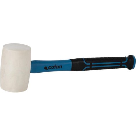 COFAN maceta de goma 900 g blanca , Maceta con cabeza de goma fabricada en caucho de color blanco. Cuenta con un mango fabricado en fibra de vidrio muy cómodo, ergonómico y práctic (1/4)