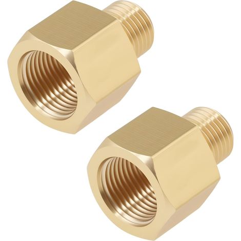 Adaptateur Union en laiton M10 x 1,0 mâle vers M12 x 1,0 femelle pour raccordement de canalisations (1/5)