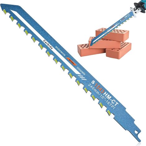 Lame De Scie Alternative - 1 Pièce - Alliage Dur - Pour Béton Et Brique - Démolition Maçonnerie - 24 x 2,3 cm (1/5)
