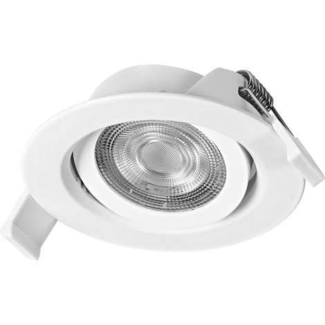 Spot Set Spot LED encastrable, 4,9 W, 2 700 K, spot de plafond 36°, blanc, aluminium/plastique, pivotant, lot de 3 (1/4)
