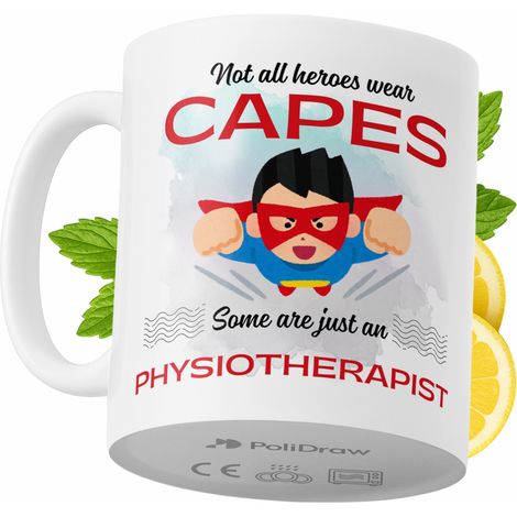 Taza de café/té divertida y humorística para fisioterapeutas. Taza con diseño gráfico y texto gracioso para cumpleaños, santos y días festivos. Taza premium para ocasiones especiales en casa, la ofici (1/5)