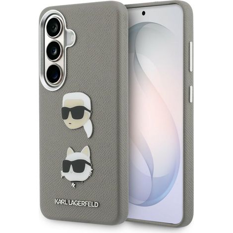Karl Lagerfeld Saffiano Doppelkopf-Metallhülle für Samsung Galaxy S26 Silber (1/5)