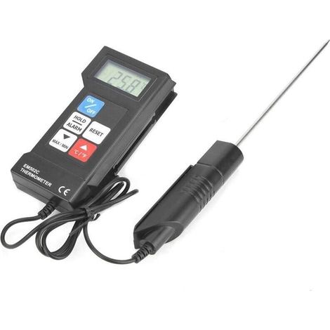 Thermomètre Électronique Haute Précision, EM502C Thermomètre Numérique Industrie Alimentaire avec la Sonde Affichage Numérique Indicateur de Température de l'Eau A (1/4)
