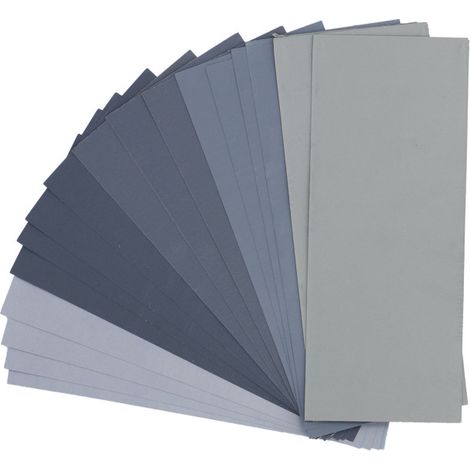 Set mit 20 Blatt Schleifpapier für Trocken- und Nassschleifen, Körnung 1000 bis 7000, wasserfest. (1/5)