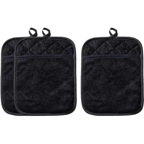 Lot de 3 maniques de cuisine isolantes, gants de cuisson sans bavure, faciles à transporter grâce à leur format de poche, maniques pour la cuisine à domicile-Square
