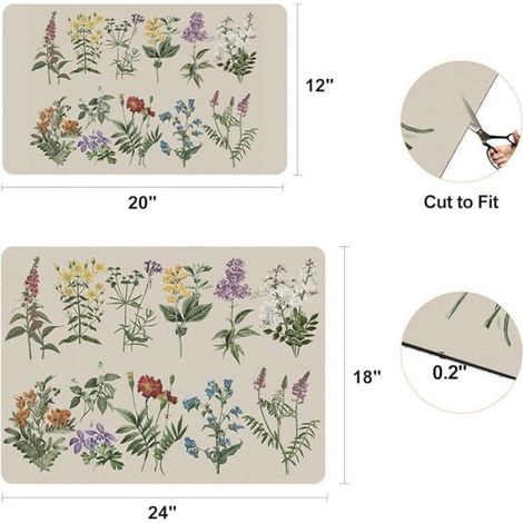 Tapis Vaisselle - Microfibre Absorbante 30 x 50 cm - Antidérapant Caoutchouc - Pour Égouttoir Cuisine Machine À Café - 1 Pièce (1/5)