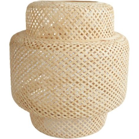 Abat-Jour En Bamboo Tissé Rustique Pour Lampe De Bureau L30 x H 32cm (1/4)