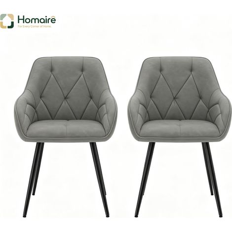 Set Esszimmerstühle aus Metall und Kunstleder, Maße 45,5 x 45 x 83,5 cm HOMAIRE (1/5)