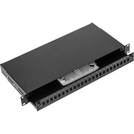 BeMatik - Tableau de connexions fibre optique 1U noir avec 24 SC Simplex ou 24 LC duplex (1/5)