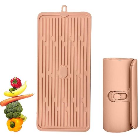 Tapis De Sechage En Silicone - Non Glissant - Pour Evier Cuisine Comptoir - 45 x 20 cm - 1 Piece (1/5)