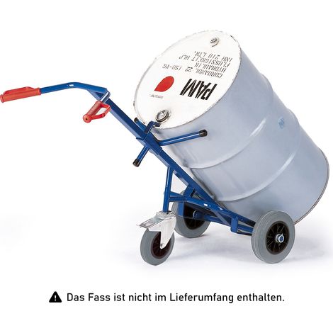 Rollcart Fasskarre mit Stützrolle und Luftbereifung