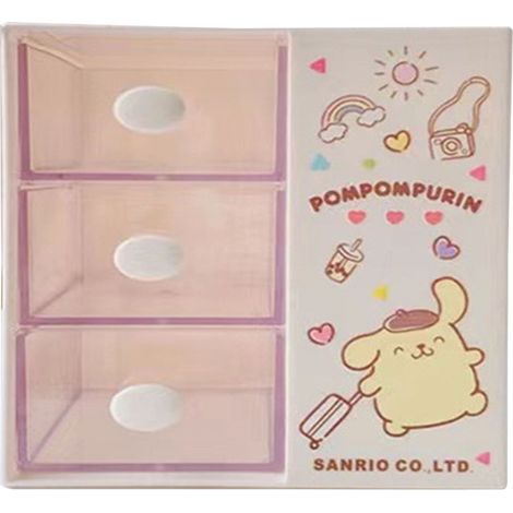 Tiroir de rangement bureau blanc, boîte de rangement cosmétique en plastique avec compartiment intégré, design mignon, pour maison. (1/5)