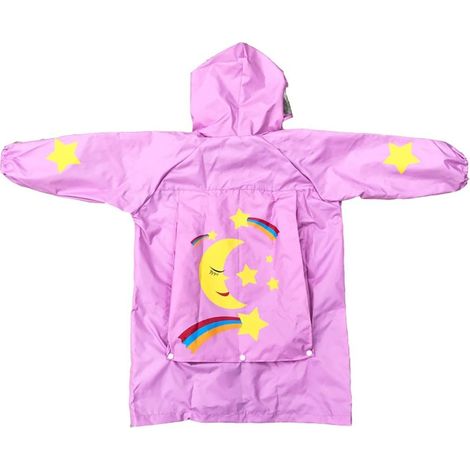 Imperméable rose à capuche pour enfant, motif dessin animé, idéal pour le sac à dos scolaire