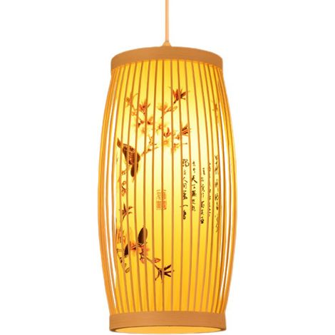Ortviai Suspension en rotin tressé – Lustre design zen pour salon, salle à manger ou restaurant – Éclairage chaleureux et naturel