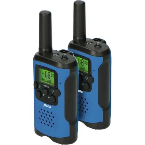 [NEUWERTIG] B-Ware Alecto Funkgerät Walkie Talkie Blau Fr 115 Bw Gürtelclip Lampe Outdoor 2er Set