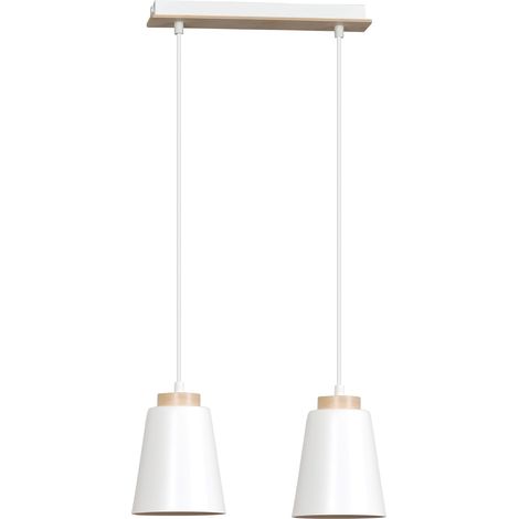 Lampada a sospensione Emibig Bolero 2xE27 bianca legno (1/5)