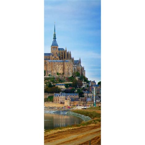 Panneau mural douche en alu-composite VIPANEL - Paysage Urbain Décor Mont Saint Michel - Finition Brillant - 100x255cm (1/5)