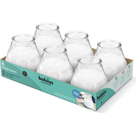 Bougies D'extérieur 6 Pièces En Verre Transparant Durée de Combustion 70 Heures Sans Huile de Palme Combustion Propre Mèche en Coton (1/2)