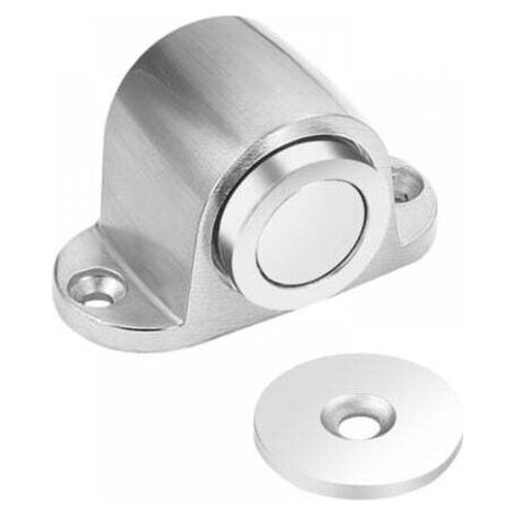 Butée à ressort + aimant pour porte lourde Argent, aspiration au sol sans perforation, aimant puissant, butée de porte anti-collision derrière la porte
