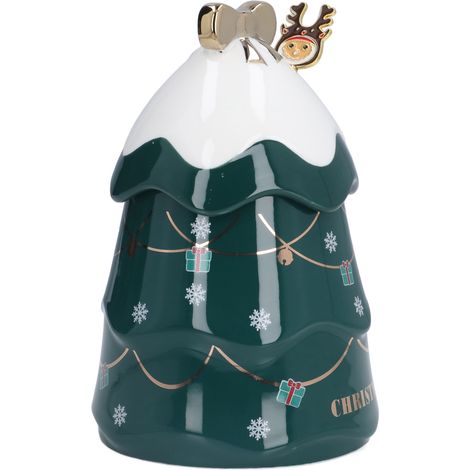 Grande Tasse Céramique de Noël 500ml avec Couvercle et Cuillère - Idée Cadeau Fêtes (1/5)