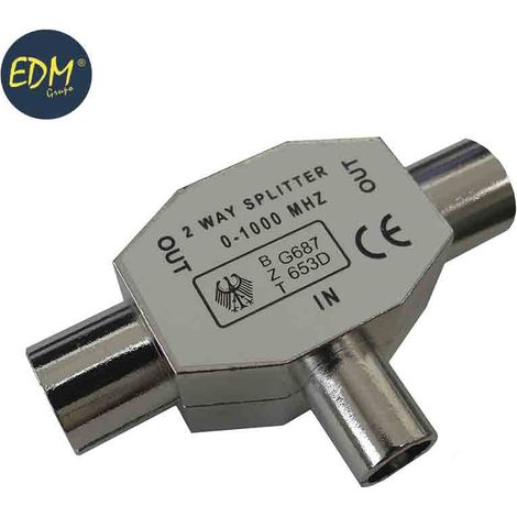 Deviatore TV 1 presa + 2 basi metalliche extra a scomparsa