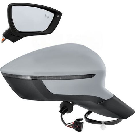 Rétroviseur rabattable électriquement droit à peindre chauffant et side assist Seat Ateca depuis 2016