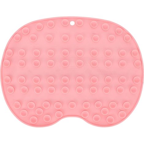 Tapis de douche multifonctionnel masseur pour les pieds avec 75 ventouses puissantes pour salle de bain rose (1/5)