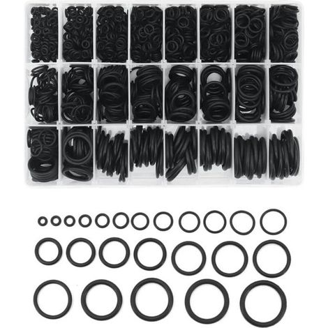 HOXILEELEO - Joints Toriques Kit, 1200 Pcs 24 Tailles Kit Joint Torique Assortiment en Caoutchouc Joint d'Étanchéité Joints Toriques (1/5)