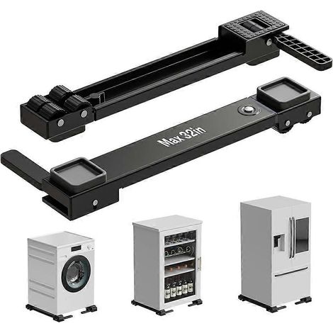 Roulettes robustes pour lave-linge, support relevable et extensible pour lave-linge, sèche-linge et réfrigérateur (20-32 pouces). (1/5)