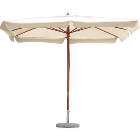 Ombrellone 3x2 da giardino in legno rettangolare per esterno con telo ecrù 180gr poliestere - 1005 (1/3)
