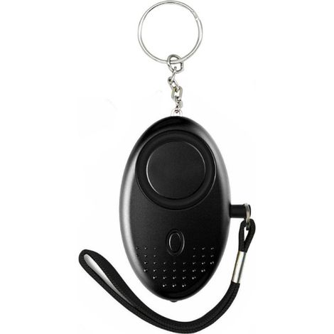 Sirène de protection personnelle - Dispositif SOS d'urgence 120-130 dB - Alarme de sécurité porte-clés - Alarme d'autodéfense noire - Avec lumière LED clignotante - Convient aux femmes, aux enfants et (1/5)