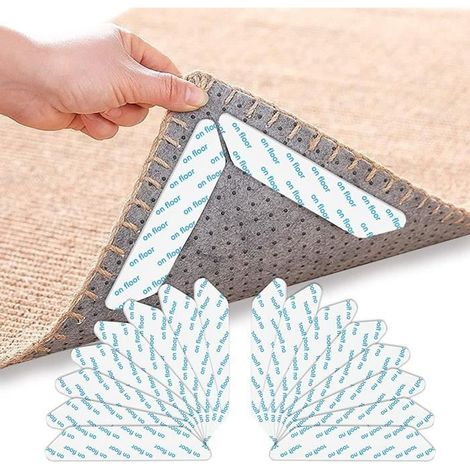 Rug Grippers Autocollants, 16 Pièces Tapis Grippers Autocollant Anti Derapant Tapis Rug Grippers Tapis (blanc16) (1/4)