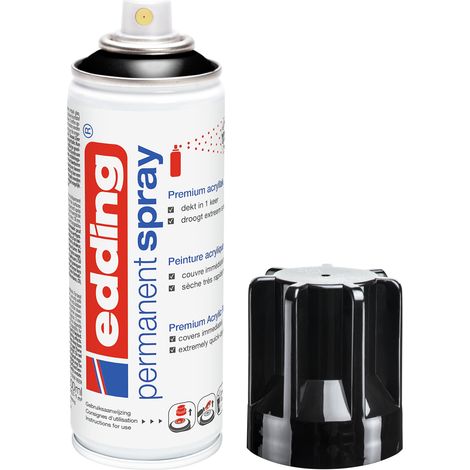 Bombe Peinture Aérosol edding 5200 Noir Brillant - Spray 200ml