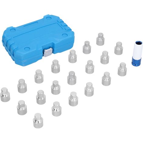21 pcs Écrous de Roue Antivol Clé à Chocs Douille Extracteur Outil Acier Chrome Vanadium Entretien Auto (1/5)
