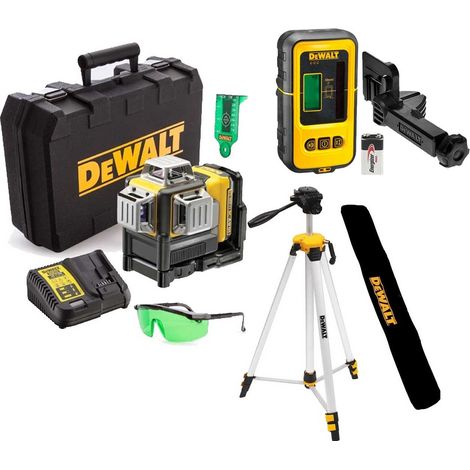 DeWalt DCE089D1G Green Beam 3 Way Self Leveling Line Laser Line Tripod Detector
