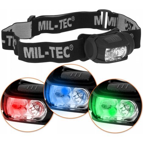 Faro delantero Molle LED de 4 colores negro Mil-Tec