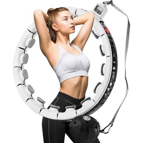 Cerceau Fitness Hula Hoop Intelligent Vibrant de Massage avec Compteur 16 Noeuds Démontable Taille Réglable pour Débutants Adul A23 (1/4)