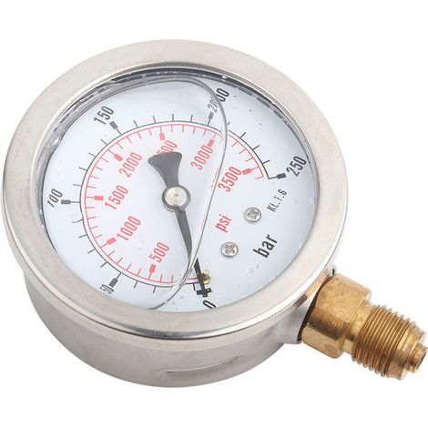 Jauge de pression d'eau hydraulique haute précision - 0-250 bar / 0-3750 PSI, raccord G1/4, cadran 63 mm