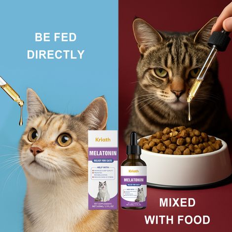 Cat-specific melatonin drops for daily use, soothing and calming for anxious cats -- 60ml -- BIEMMEDUE (1/5)