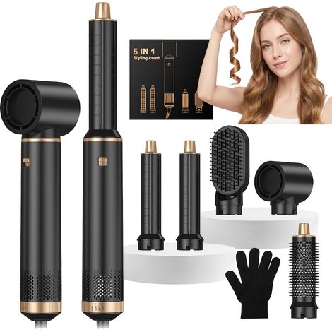 Airbrush 5 in 1 5 in 1 Blower Brush, 5 in 1 Hair Dryer with Curling Blower, Air Styler 5 in 1 for Drying, Curling, Straightening, Gift for Women  With Hair Dryer Curler, Blowing Brush, Air Styler 5 in (1/5)