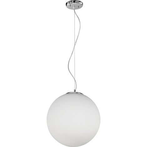 Suspension En Verre Blanc, Douille 2Xe27, Puissance Max 60W, Diamètre 40 Cm, Hauteur Réglable, Design Moderne Et Élégant - Marque Perenz Design (1/4)