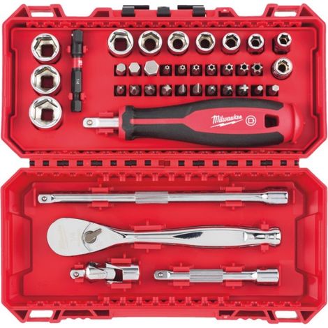 Set di bit cricchetto e bussole da 1/4" 38 pezzi Milwaukee 4932498381 (1/4)
