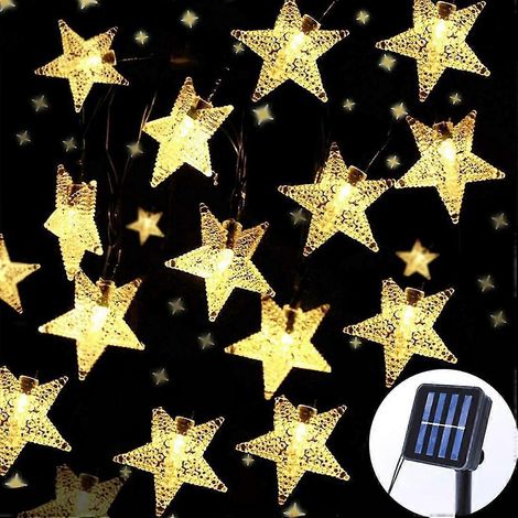 Solar-Weihnachtsbeleuchtung, Lichterkette für den Außenbereich, 12 Meter lange Lichterkette mit Sternenmotiv (1/5)