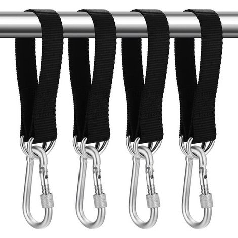 Peysaitr – Kit de fixation pour balançoire 4 pièces - Sangles pour arbre avec anneaux en D - Pour balançoires, hamacs et chaises suspendues - Sangles de fixation extérieures résistantes (1/5)