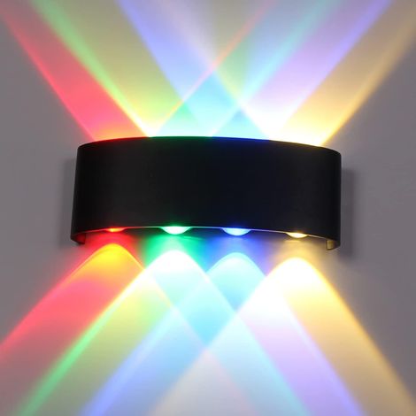 10W Appliques Murales LED Intérieures et Extérieures IP65 Imperméables,Double RGB Applique Murale Spot,Lampes de Terrasse en Aluminium,Modernes et Simples,Lumières Colorées