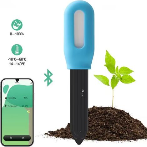 Capteur d'humidité du sol intelligent, testeur de sol avec alerte de manque d'eau, thermomètre et hygromètre pour usage intérieur (1/5)
