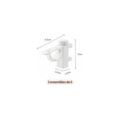 6-teiliges Gardinenstangen-Set (ohne Bohren), verstellbare Kunststoff-Querstange, Handtuchhalter und Organizer-Haken – Crezuo